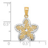 Lex & Lu 10k Yellow Gold w/Rhodium Filigree Flower Charm - 3 - Lex & Lu