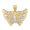 Lex & Lu 10k Yellow Gold w/Rhodium Butterfly Pendant LAL71925 - Lex & Lu