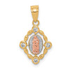 Lex & Lu 10k Two-tone Gold Small Our Lady of Guadalupe Pendant - Lex & Lu