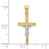 Lex & Lu 10k Yellow Gold w/Rhodium Crucifix Pendant LAL71971 - 3 - Lex & Lu