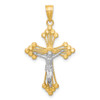 Lex & Lu 10k Yellow Gold w/Rhodium Crucifix Pendant LAL71998 - Lex & Lu