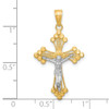 Lex & Lu 10k Yellow Gold w/Rhodium Crucifix Pendant LAL71998 - 3 - Lex & Lu