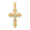 Lex & Lu 10k Yellow Gold w/Rhodium Crucifix Pendant LAL72002 - Lex & Lu