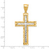 Lex & Lu 10k Yellow Gold w/Rhodium D/C Cross Pendant LAL72026 - 3 - Lex & Lu