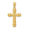 Lex & Lu 10k Yellow Gold Fleur de Lis Cross Pendant - Lex & Lu