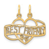 Lex & Lu 10k Yellow Gold BEST FRIEND BREAK APART CHARM - Lex & Lu