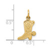 Lex & Lu 10k Yellow Gold Solid Polished Cowboy Boot Charm - 3 - Lex & Lu