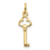 Lex & Lu 10k Yellow Gold Solid Key Charm LAL72246 - Lex & Lu