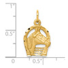 Lex & Lu 10k Yellow Gold Solid D/C Horsehead in Horseshoe Charm - 3 - Lex & Lu