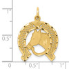 Lex & Lu 10k Yellow Gold Solid Flat-Backed Horsehead in Horseshoe Charm - 3 - Lex & Lu