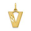 Lex & Lu 10k Yellow Gold Initial V Charm LAL72510 - Lex & Lu