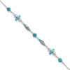 Lex & Lu Sterling Silver Turquoise Anklet Bracelet 9'' - Lex & Lu