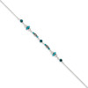 Lex & Lu Sterling Silver Turquoise Anklet Bracelet 9'' - 2 - Lex & Lu