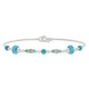 Lex & Lu Sterling Silver Turquoise Anklet Bracelet 9'' - 5 - Lex & Lu