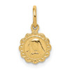 Lex & Lu 10k Yellow Gold Solid Satin Polished Our Lady of Sorrows Disc Pendant - Lex & Lu