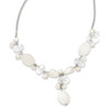 Lex & Lu Sterling Silver Moonstone/FWC Pearl/Rock Qtz/Jade Necklace 16'' - Lex & Lu