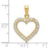 Lex & Lu 10k Yellow Gold CZ Heart Pendant LAL72579 - 3 - Lex & Lu