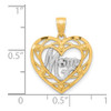 Lex & Lu 10k Yellow Gold w/Rhodium Mom Heart Charm LAL72608 - 3 - Lex & Lu