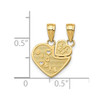 Lex & Lu 10k Yellow Gold Big Sis, Lil Sis Break-apart Heart Charm - 3 - Lex & Lu