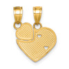 Lex & Lu 10k Yellow Gold Big Sis, Lil Sis Break-apart Heart Charm - 4 - Lex & Lu