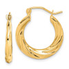 Lex & Lu 10k Yellow Gold Fancy Small Hoop Earrings LAL72643 - Lex & Lu