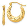 Lex & Lu 10k Yellow Gold Fancy Small Hoop Earrings LAL72644 - Lex & Lu