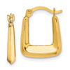 Lex & Lu 10k Yellow Gold Hollow Squared Hollow Hoop Earrings - Lex & Lu