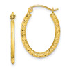 Lex & Lu 10k Yellow Gold Textured Hollow Oval Hoop Earrings - Lex & Lu