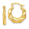 Lex & Lu 10k Yellow Gold Scalloped Textured Hollow Hoop Earrings LAL72657 - Lex & Lu