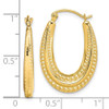 Lex & Lu 10k Yellow Gold Textured Oval Hollow Hoop Earrings LAL72671 - 4 - Lex & Lu