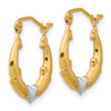 Lex & Lu 10k Yellow Gold w/Rhodium Dolphin Heart Hollow Hoop Earrings - 2 - Lex & Lu