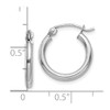 Lex & Lu 10k White Gold 2mm Round Hoop Earrings LAL72715 - 4 - Lex & Lu