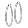 Lex & Lu 10k White Gold 3mm Round Hoop Earrings LAL72732 - 2 - Lex & Lu