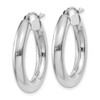 Lex & Lu 10k White Gold 4mm x 25mm Tube Hoop Earrings - 2 - Lex & Lu