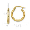 Lex & Lu 10k Yellow Gold Polished 2mm Round Hoop Earrings LAL72751 - 4 - Lex & Lu