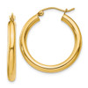Lex & Lu 10k Yellow Gold Polished 3mm Round Hoop Earrings LAL72771 - Lex & Lu