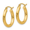 Lex & Lu 10k Yellow Gold Polished 3mm Round Hoop Earrings LAL72772 - 2 - Lex & Lu