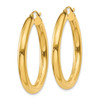 Lex & Lu 10k Yellow Gold Polished 4mm x 35mm Tube Hoop Earrings - 2 - Lex & Lu