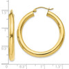 Lex & Lu 10k Yellow Gold Polished 4mm x 35mm Tube Hoop Earrings - 4 - Lex & Lu