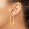 Lex & Lu 10k Yellow Gold Polished 4mm x 45mm Tube Hoop Earrings - 3 - Lex & Lu