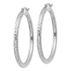 Lex & Lu 10k White Gold D/C 3mm Round Hoop Earrings LAL72819 - 2 - Lex & Lu