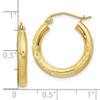 Lex & Lu 10k Yellow Gold Satin & D/C 3mm Round Hoop Earrings LAL72841 - 4 - Lex & Lu