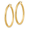 Lex & Lu 10k Yellow Gold Satin & D/C 3mm Round Hoop Earrings LAL72844 - 2 - Lex & Lu