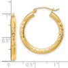 Lex & Lu 10k Yellow Gold D/C 3x25mm Hollow Tube Hoop Earrings - 2 - Lex & Lu
