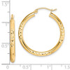 Lex & Lu 10k Yellow Gold D/C 3x30mm Hollow Tube Hoop Earrings - 4 - Lex & Lu