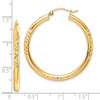 Lex & Lu 10k Yellow Gold D/C 3x35mm Hollow Tube Hoop Earrings - 2 - Lex & Lu