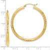 Lex & Lu 10k Yellow Gold D/C 3x40mm Hollow Tube Hoop Earrings - 2 - Lex & Lu