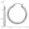 Lex & Lu 10k White Gold Cut 3mm Hoop Earrings - 2 - Lex & Lu