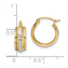 Lex & Lu 10k Yellow Gold w/Rhodium D/C Small Hoop Earrings - 4 - Lex & Lu