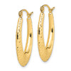 Lex & Lu 10k Yellow Gold Textured Oval Hollow Hoop Earrings LAL72892 - 2 - Lex & Lu